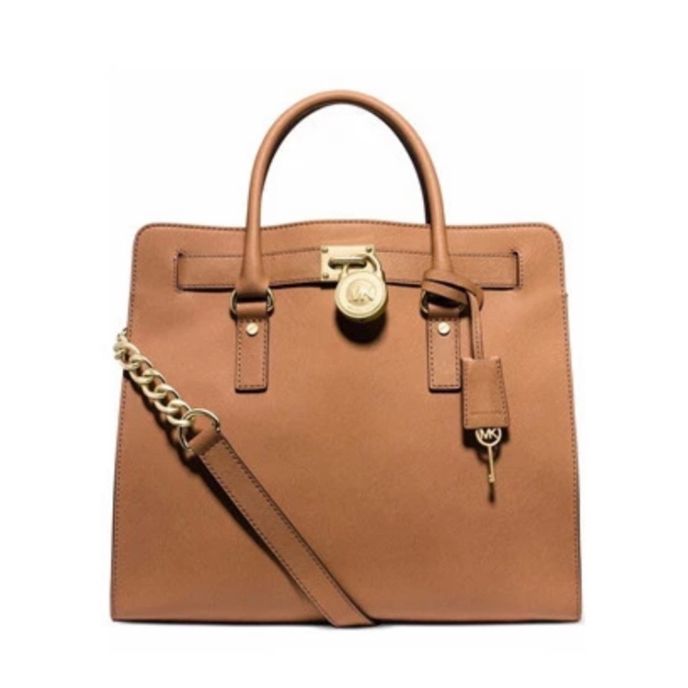 Michel Kors Hamilton Tan Saffino Leather Satchel